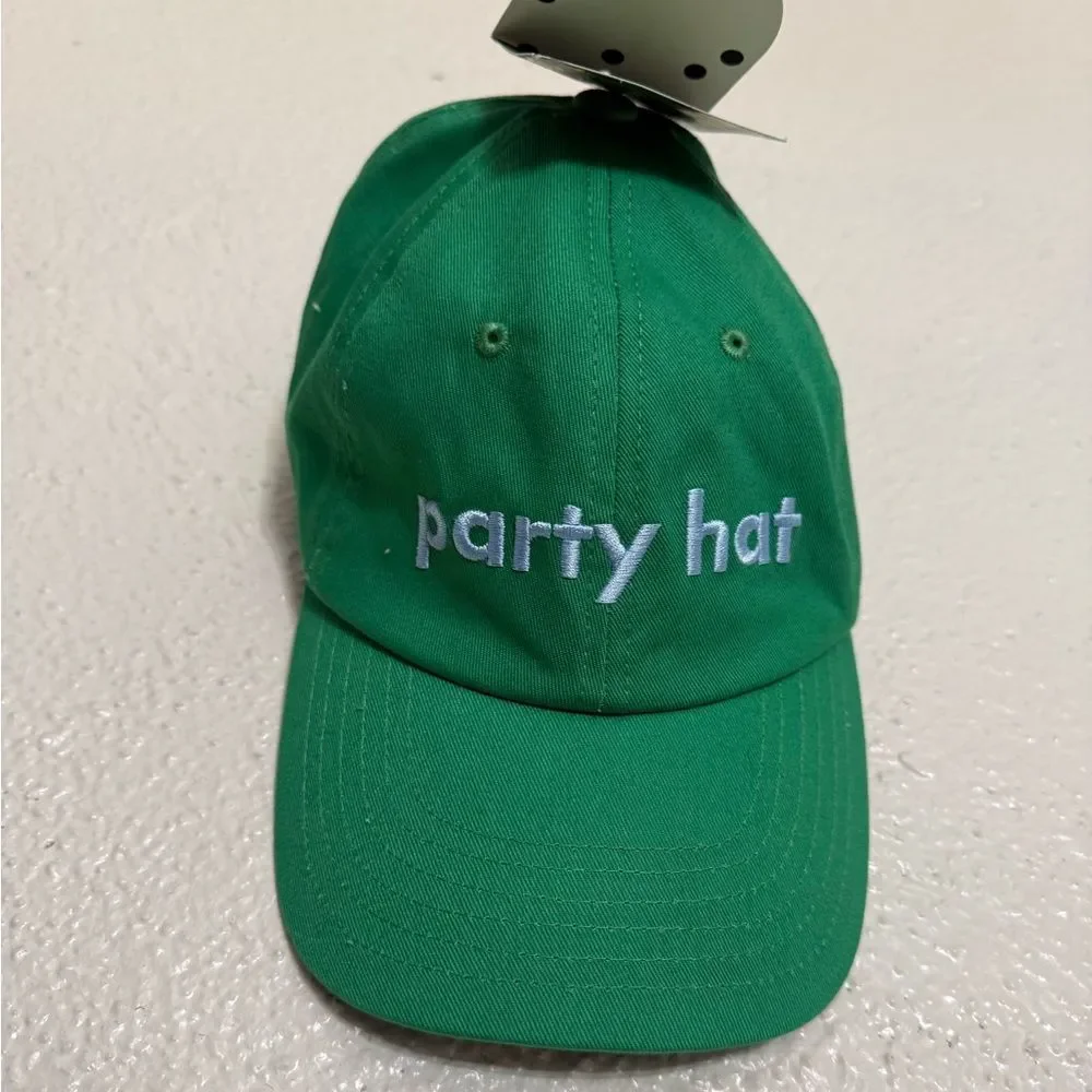 NWT Kate Spade Green Party Hat 100% cotton one size adjustable